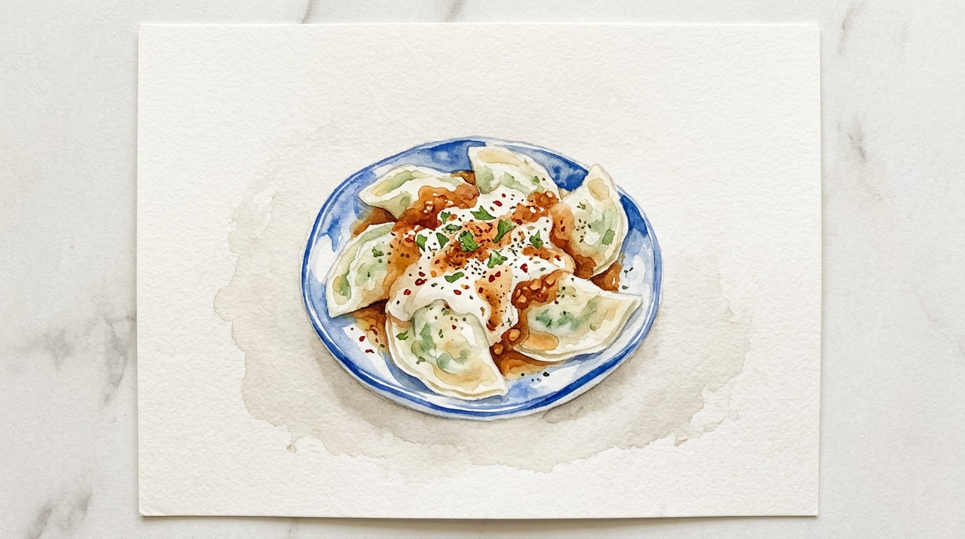 Afghan Aushak Scallion Dumplings
