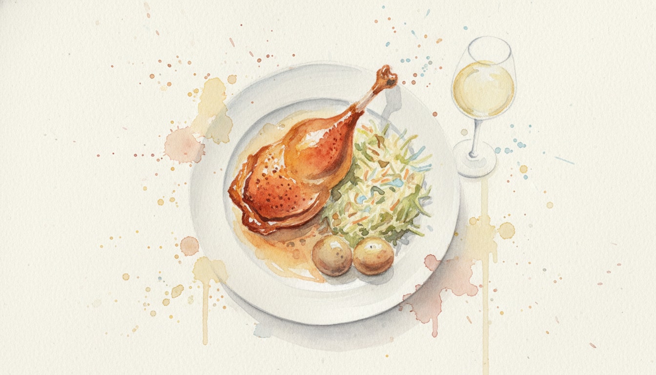 Alsatian Slow-Roasted Duck with Riesling Sauerkraut