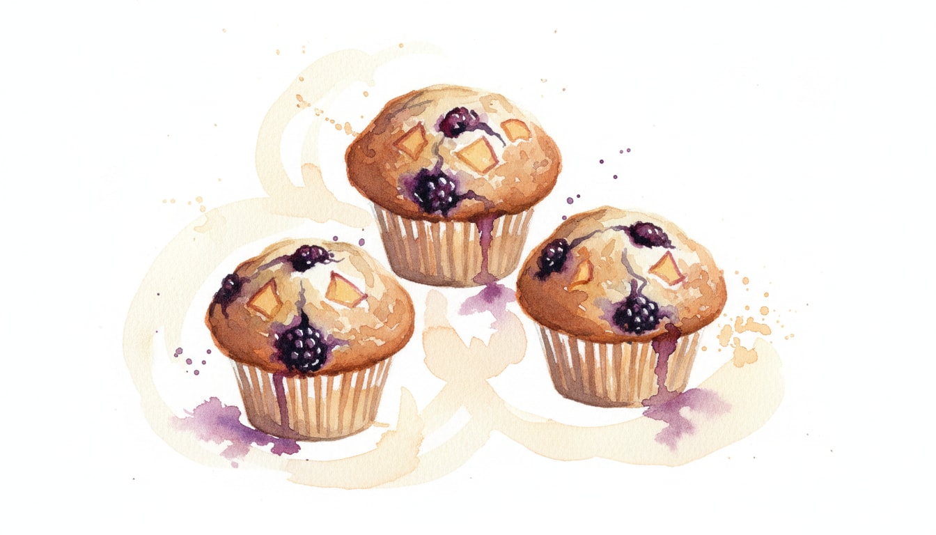 Apple Cider & Blackberry Whole Wheat Muffins