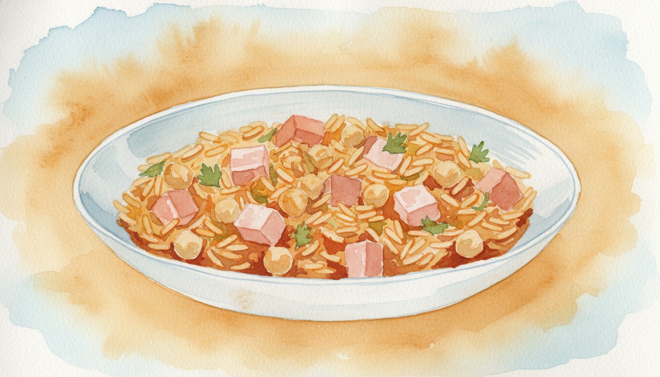 Arroz con Cerdo y Garbanzos (Spanish Pork & Chickpea Rice)