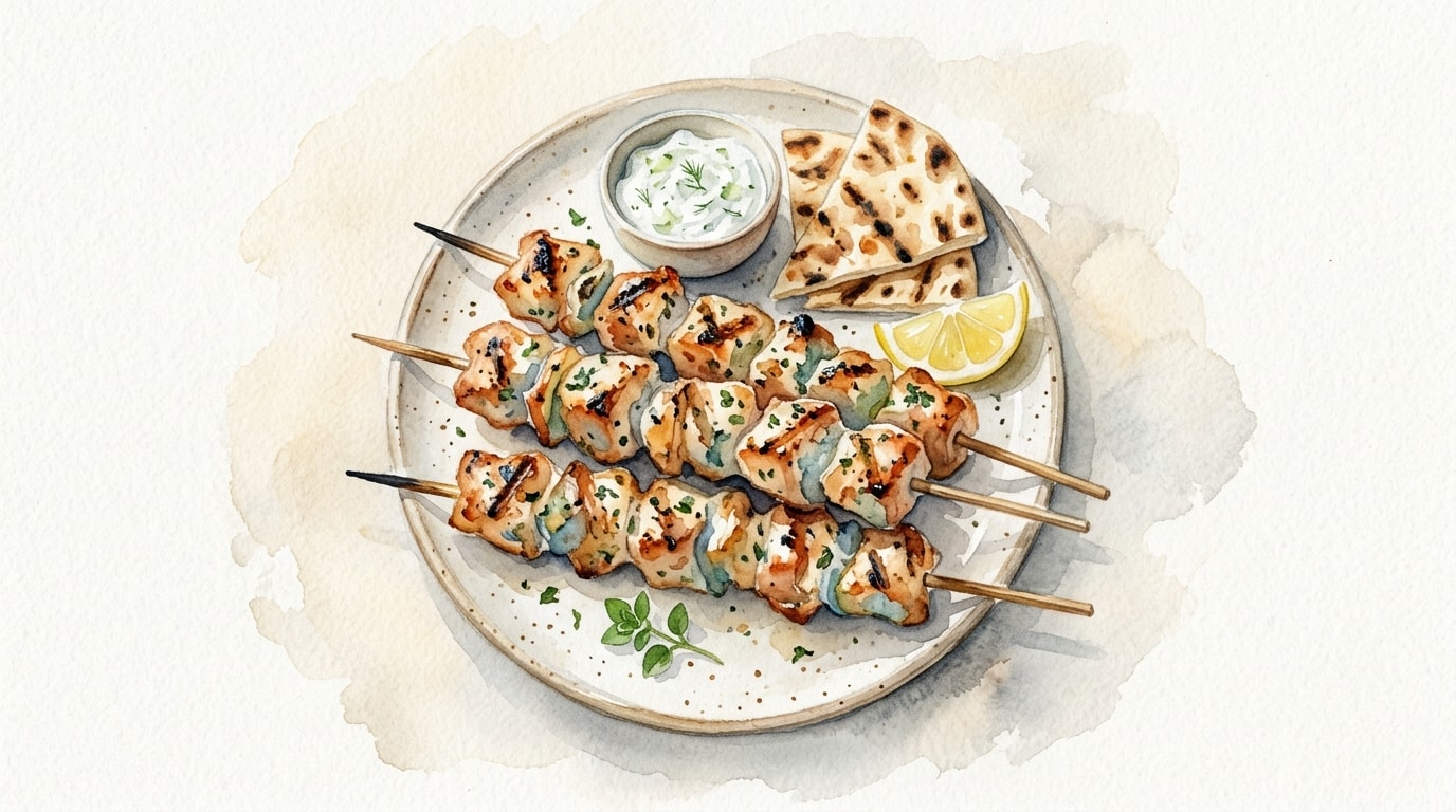 Authentic Greek Chicken Souvlaki With Yogurt Marinade