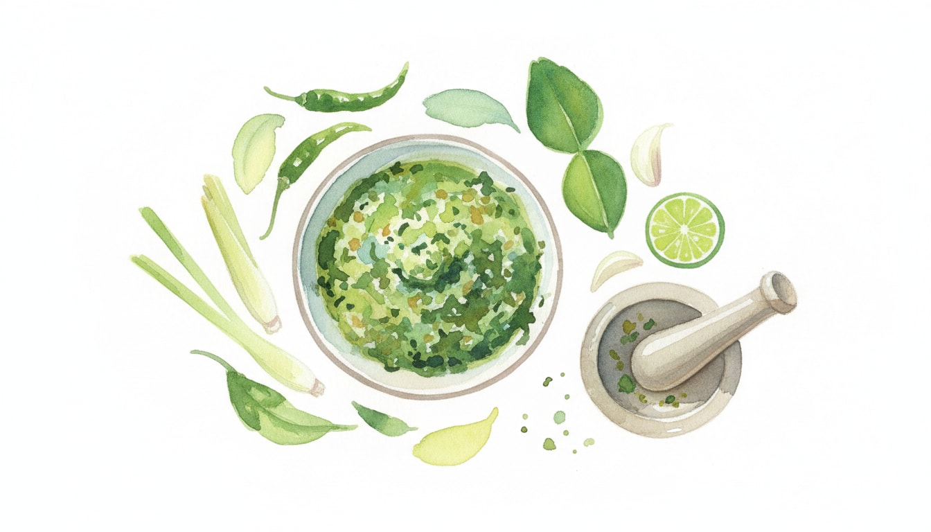 Authentic Thai Green Curry Paste (Nam Prik Kaeng Khiao Wan)