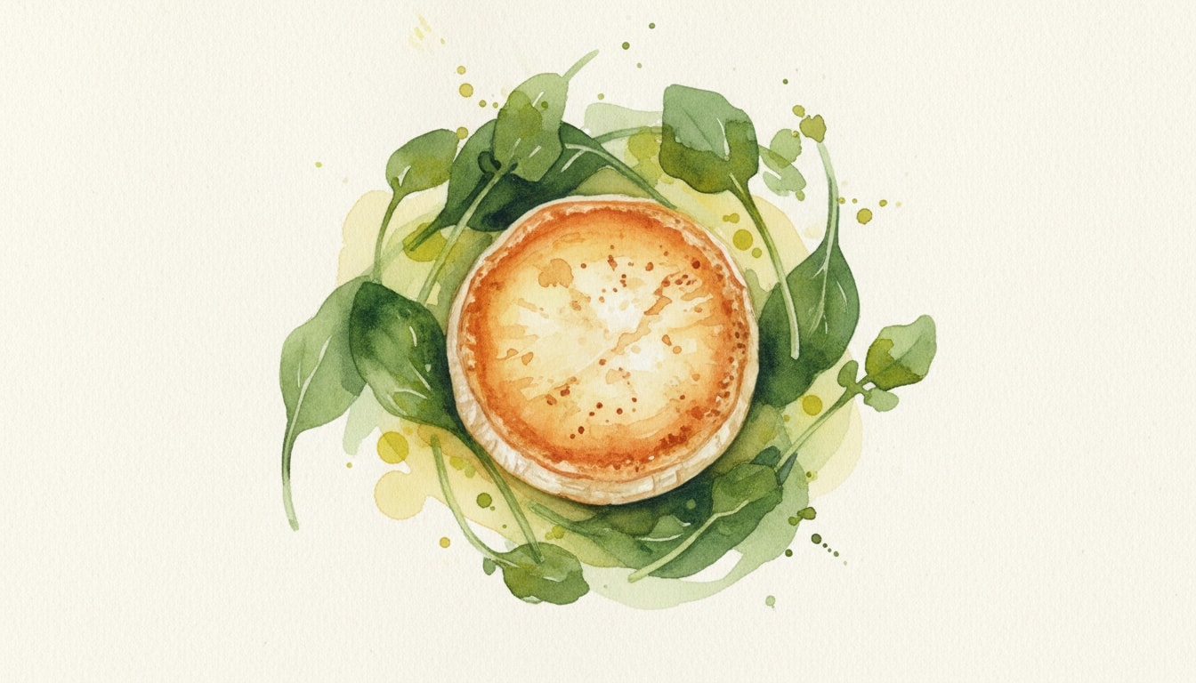 Baked Chevre with Watercress and Spinach