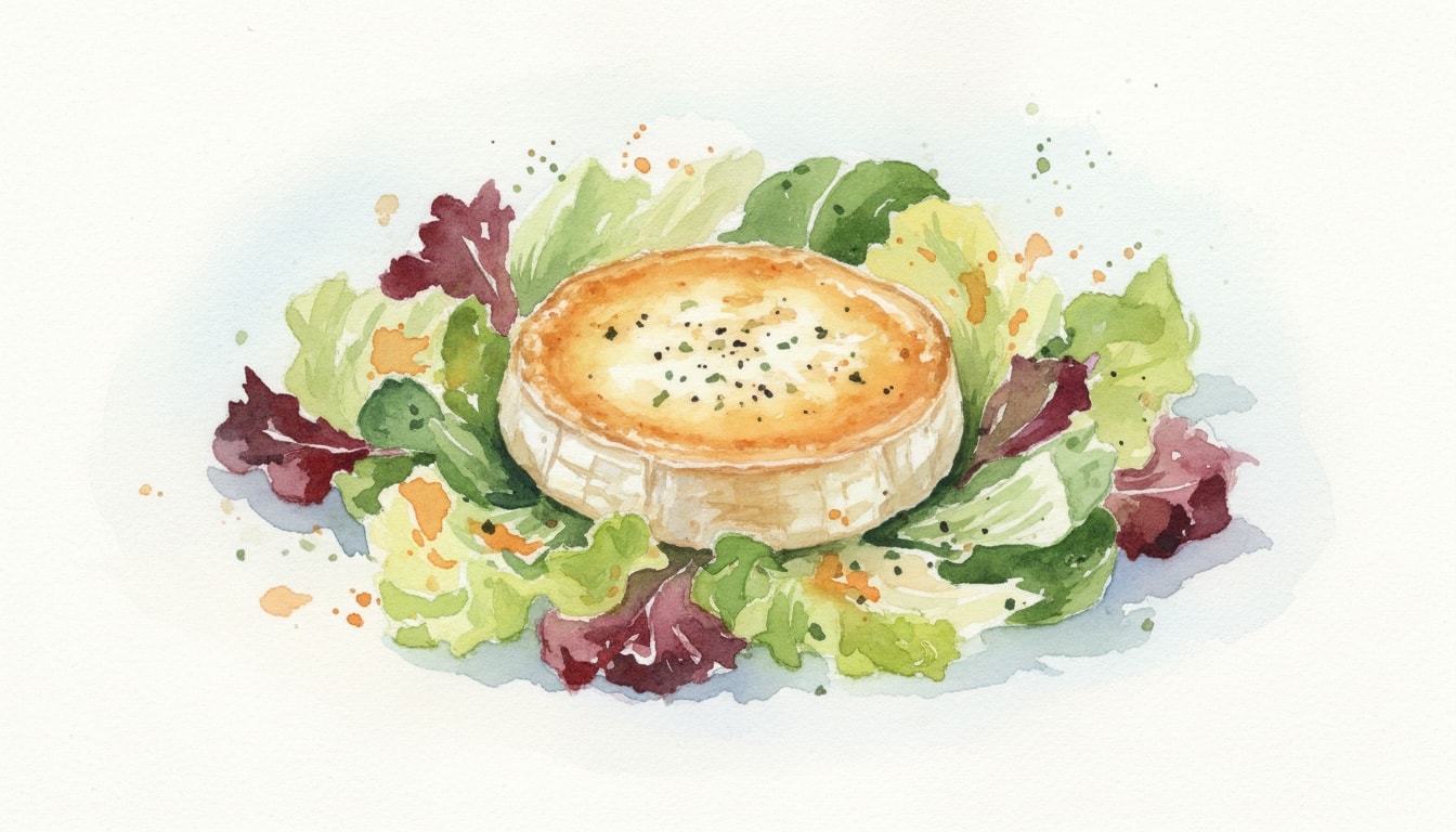 Baked Goat Cheese With Garden Lettuces
