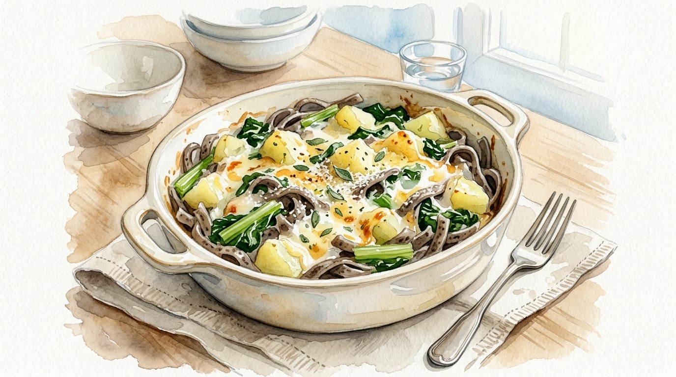 Baked Pizzoccheri With Swiss Chard And Potatoes