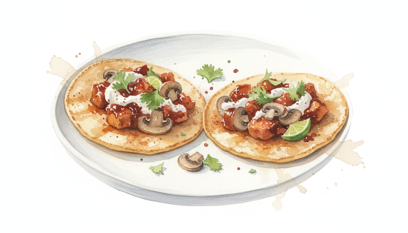 BBQ Chicken and Mushroom Tostadas