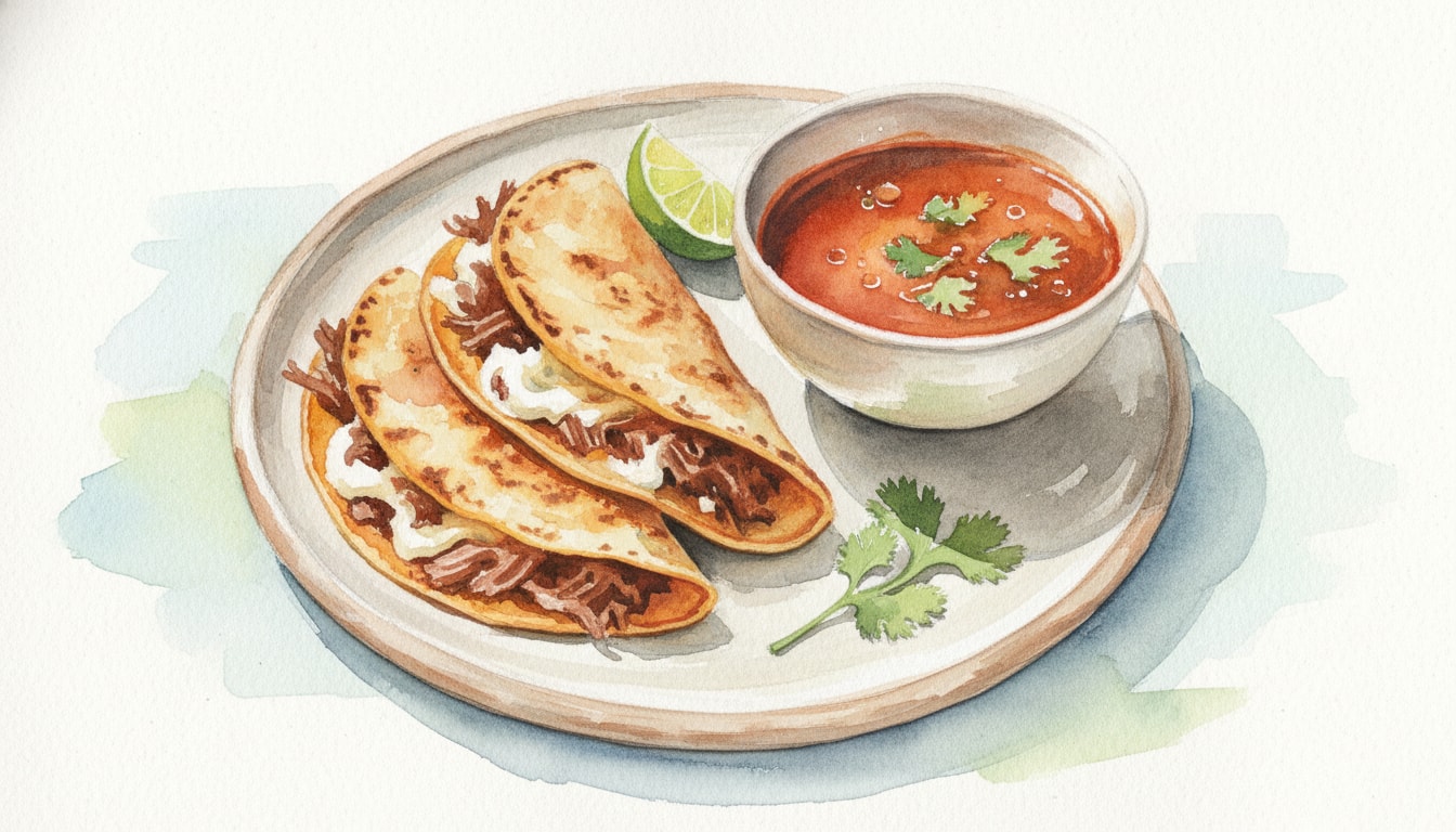 Birria de Res Quesatacos with Consommé