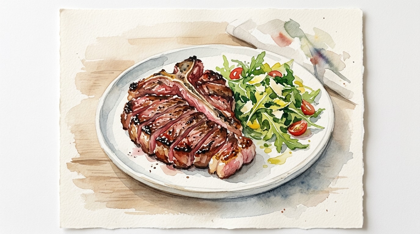 Bistecca alla Fiorentina with Arugula Salad