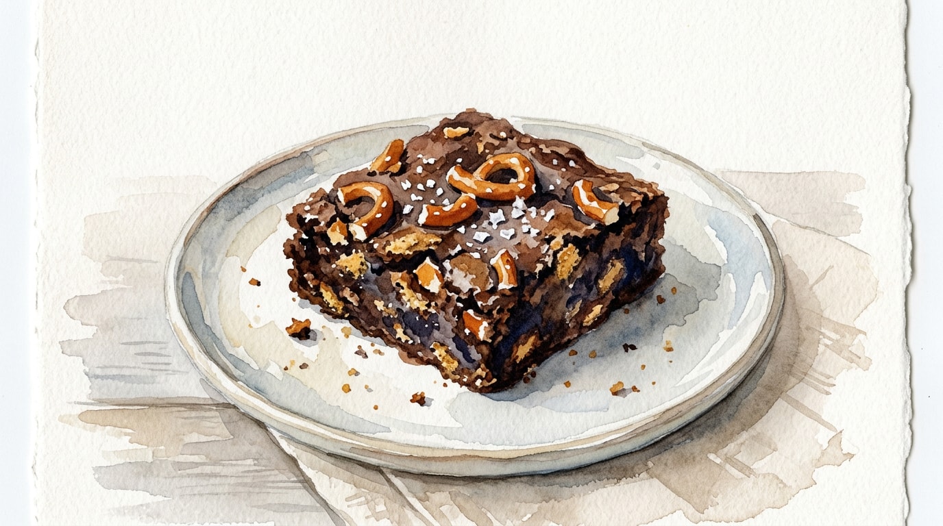 Bittersweet Salted Pretzel Graham Brownies