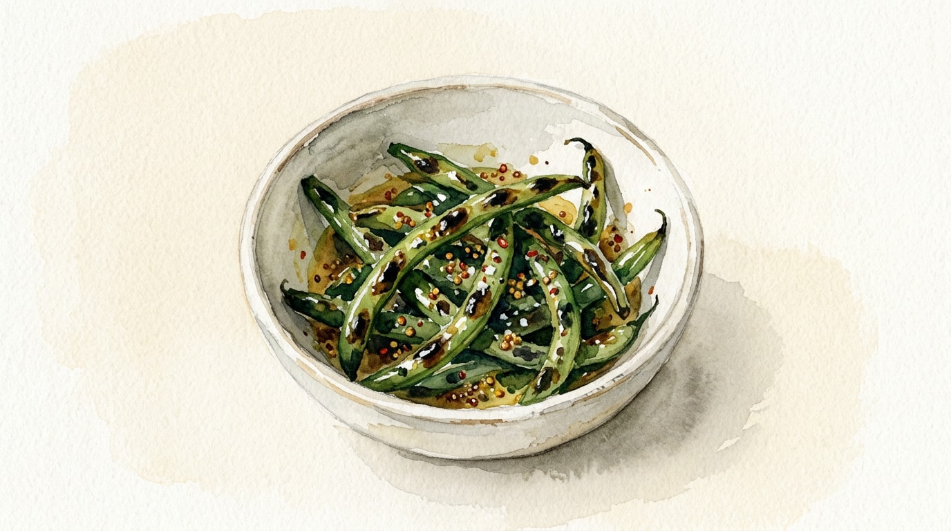 Blistered Mustard Oil Green Beans