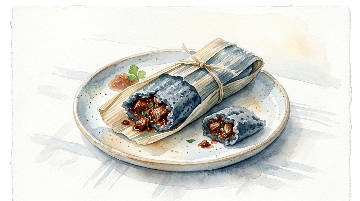 Blue Corn Tamales with Braised Chile Pork