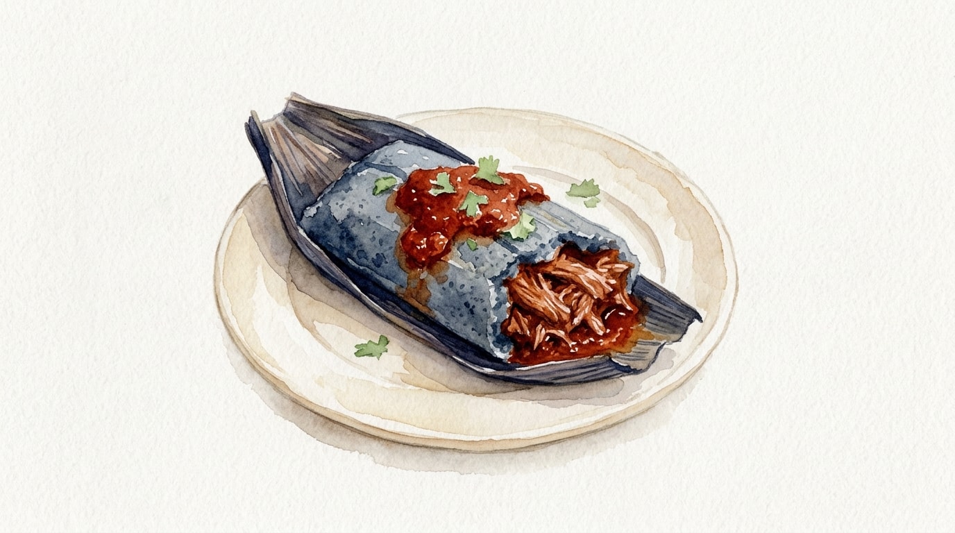 Blue Corn Tamales with Red Chile Braised Pork
