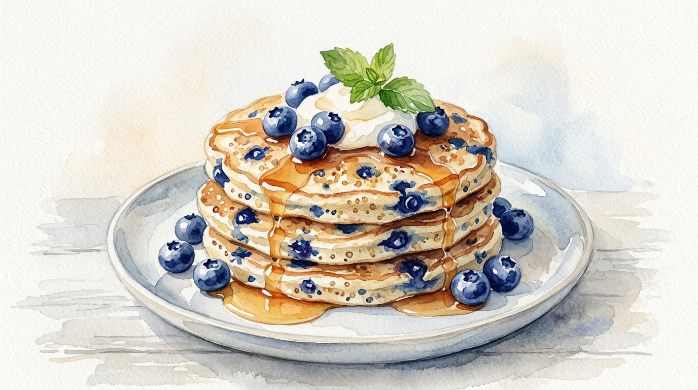 Blueberry Quinoa Buttermilk Pancakes