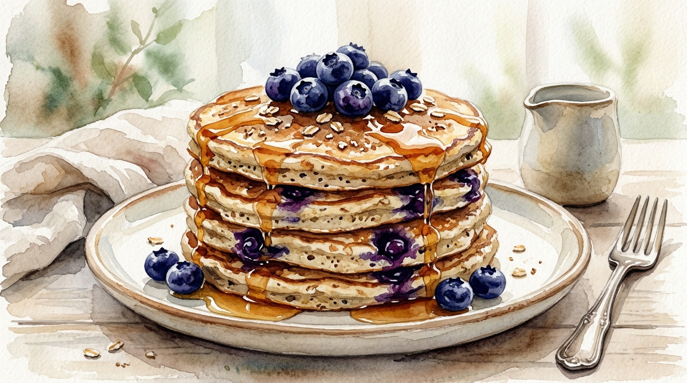 Blueberry Teff and Oatmeal Buttermilk Pancakes