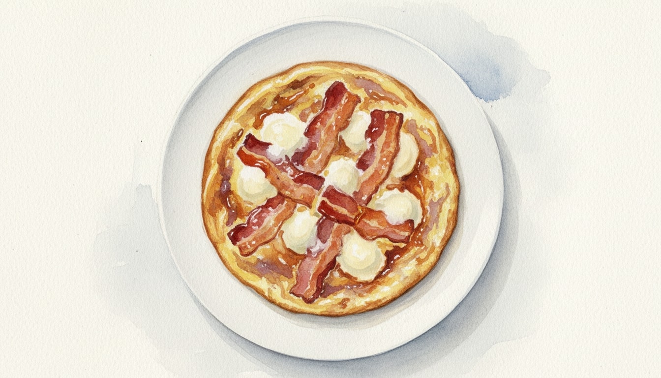 Bourbon-Candied Bacon Frittata with Sharp Gruyère