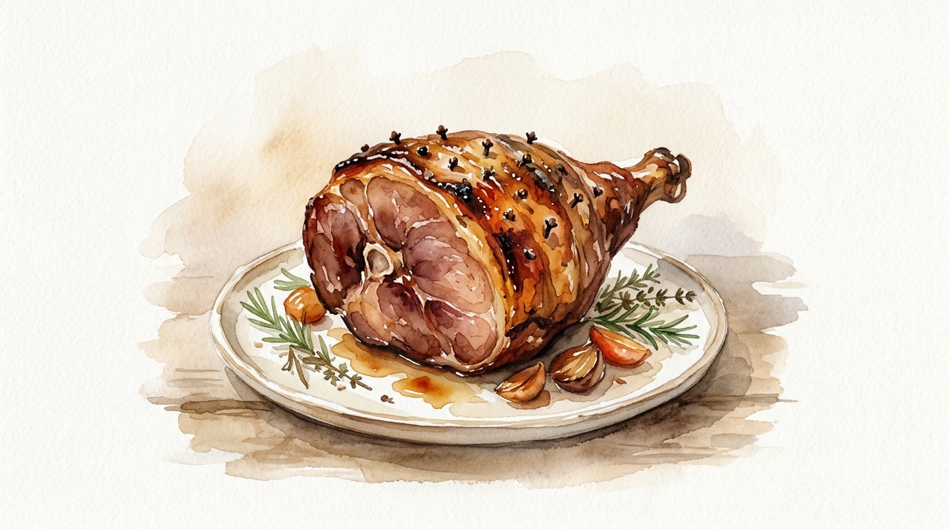 Braised and Roasted Whole Cured Ham