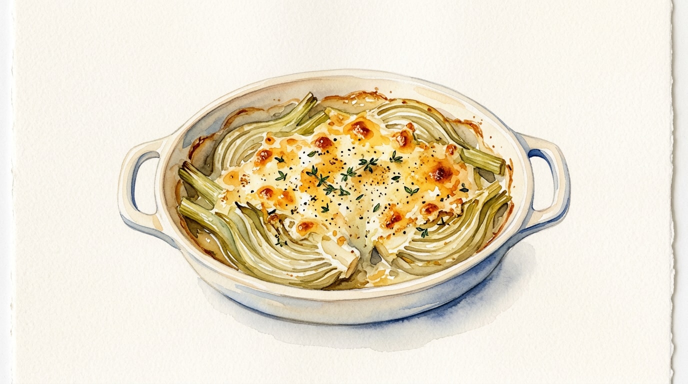 Braised Fennel and Gruyere Gratin