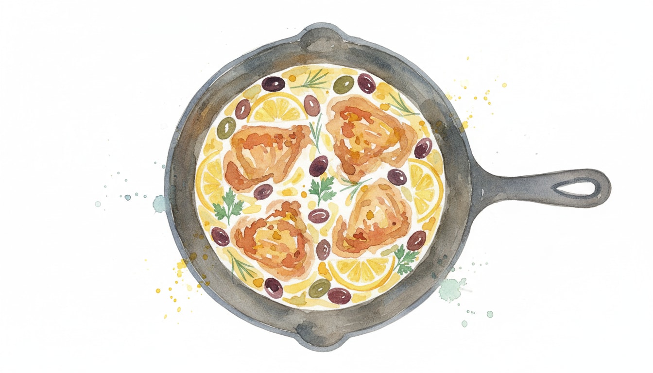 Braised Skillet Chicken with Olives and Lemon