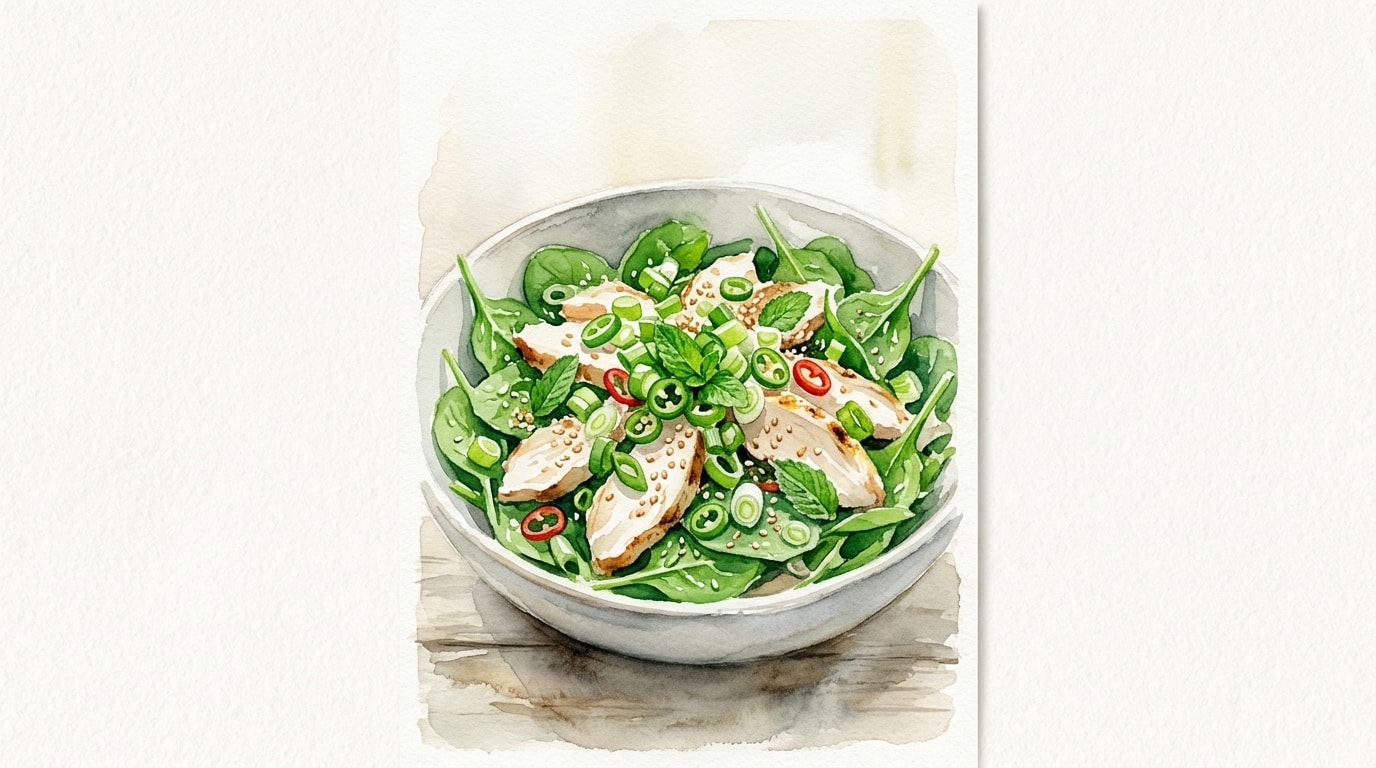 Bright Scallion and Spinach Chicken Salad
