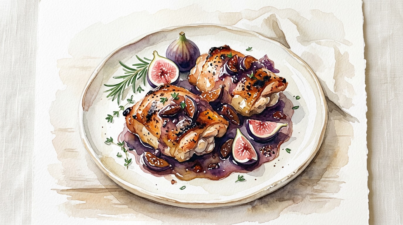 Broiled Chicken Thighs with Balsamic Fig Sauce