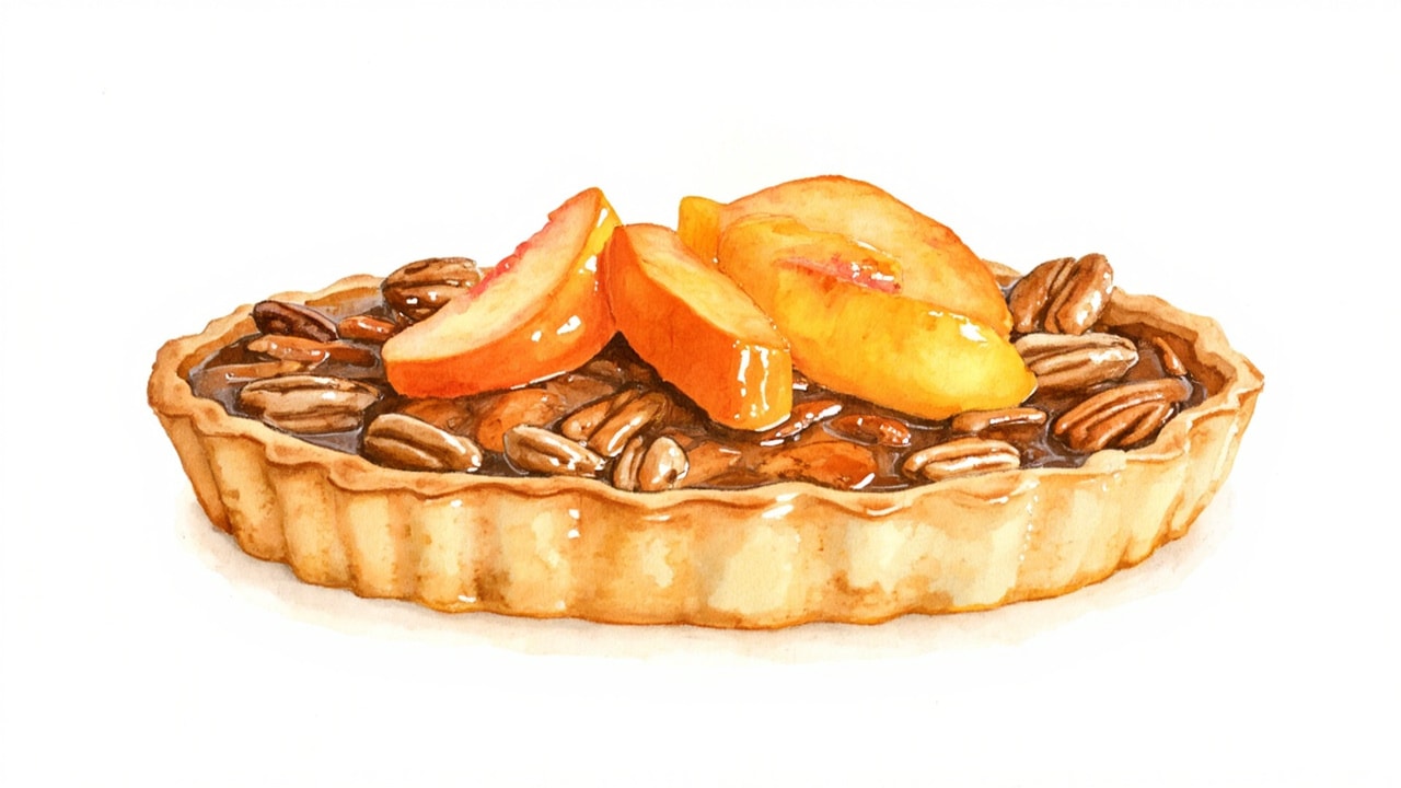 Brown Sugar Pecan Peach Tart