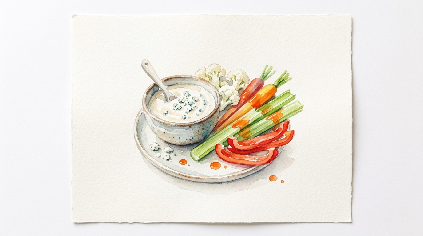 Buffalo Crudités With Blue Cheese Dip