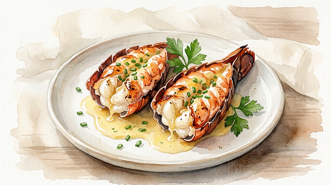 Butterflied Lobster Tails with Bourbon Beurre Blanc