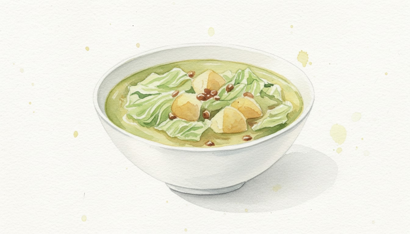 Cabbage and Potato Soup with Peanuts