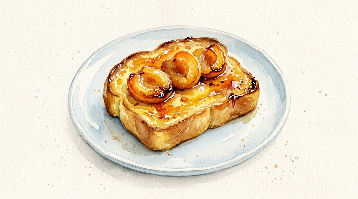 Caramelized Apricot Brioche Custard Toast