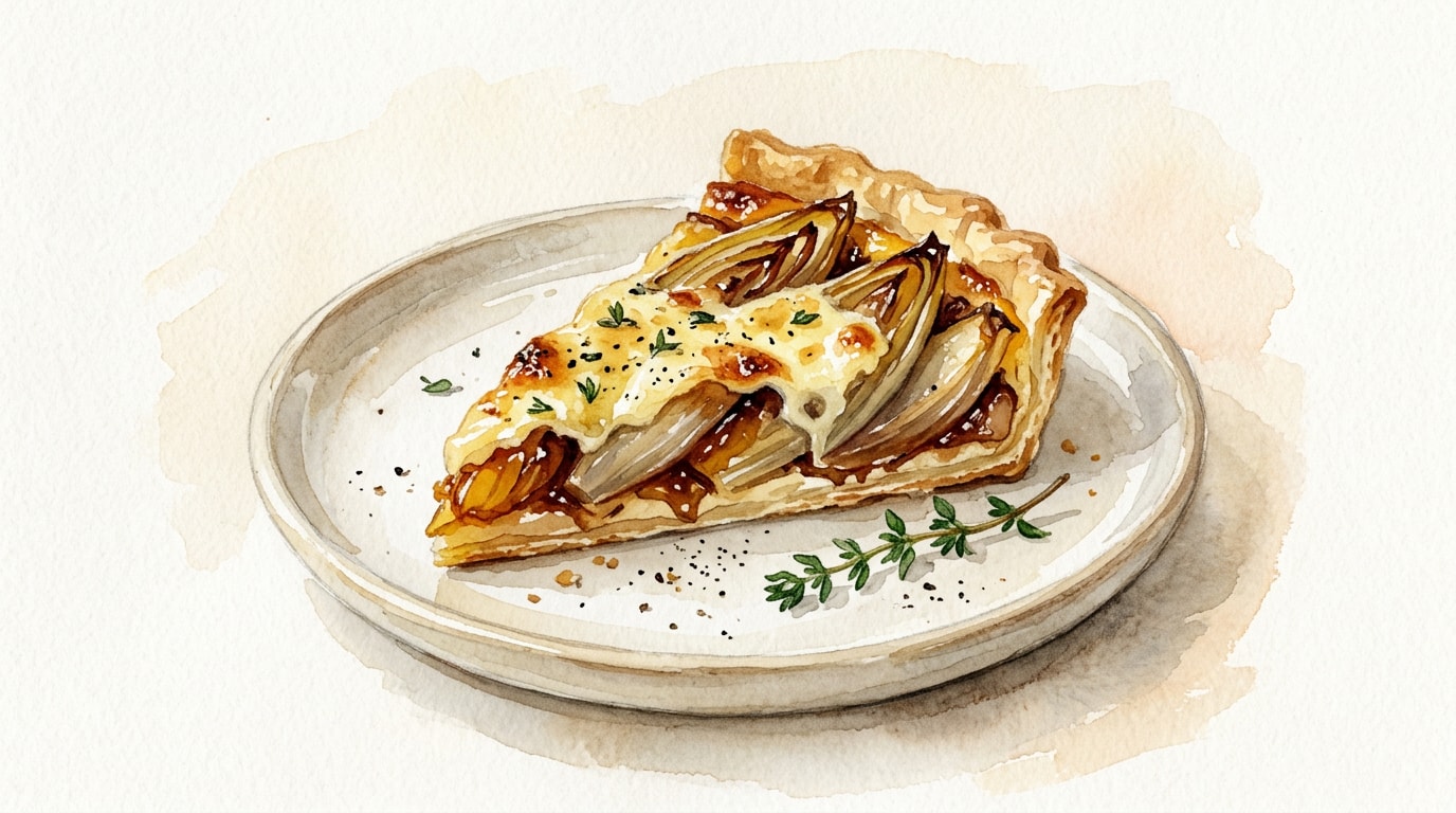 Caramelized Endive and Gruyère Tart