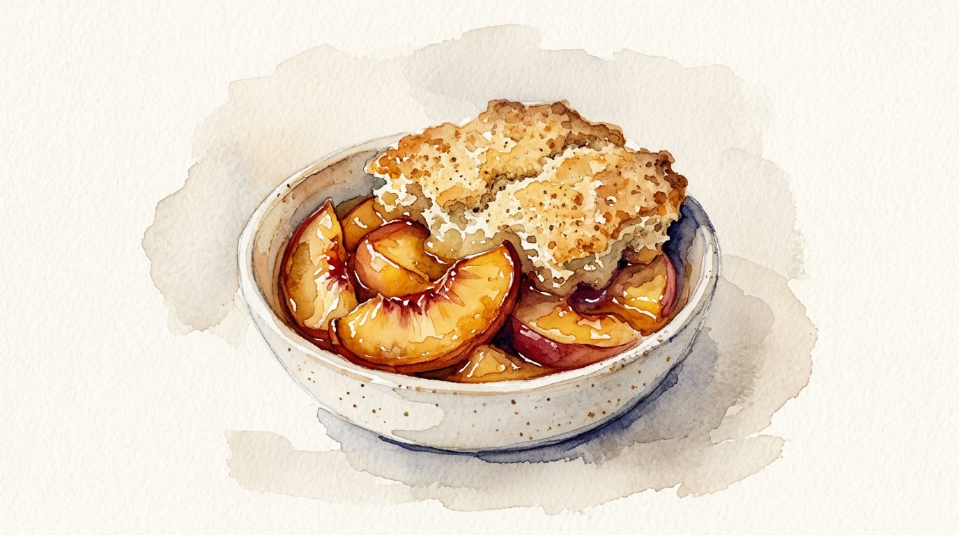 Caramelized Peach & Nectarine Tatin-Cobbler