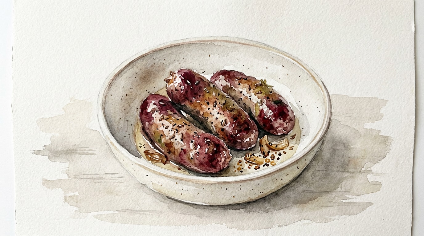 Caraway and Red Wine Pork Sausages