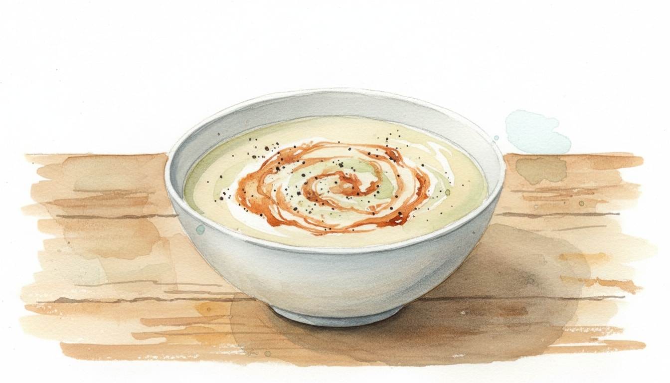 Celery Root Soup with Spiced Maple Vinegar
