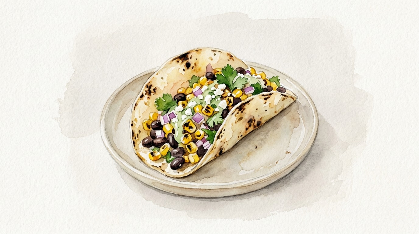 Charred Corn and Black Bean Tacos