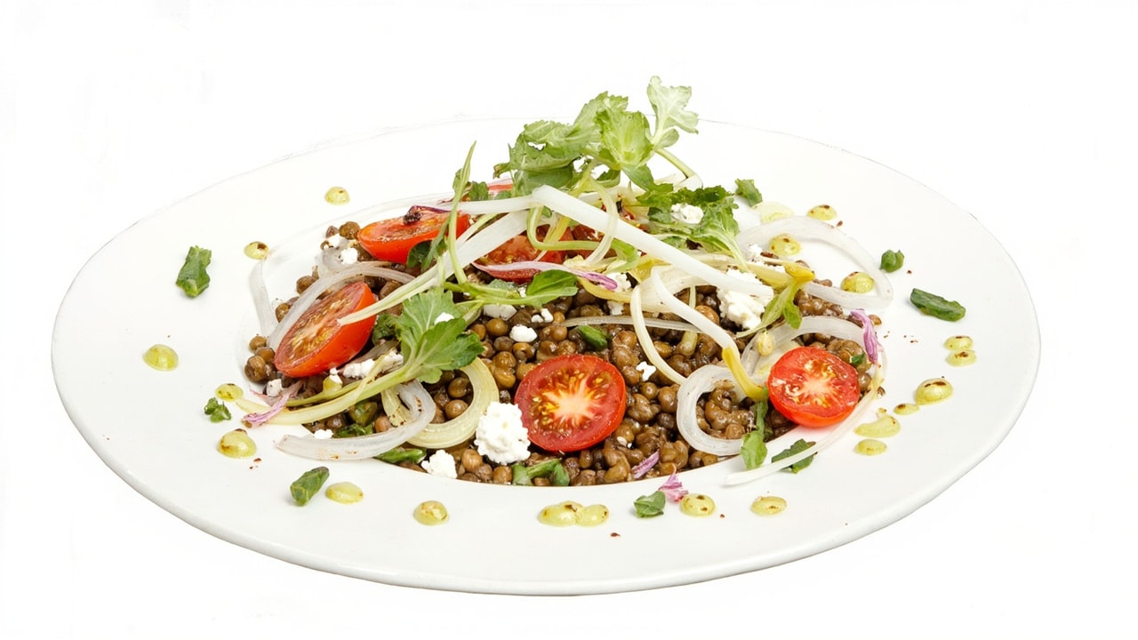 Charred Leek and Puy Lentil Salad with Goat Cheese