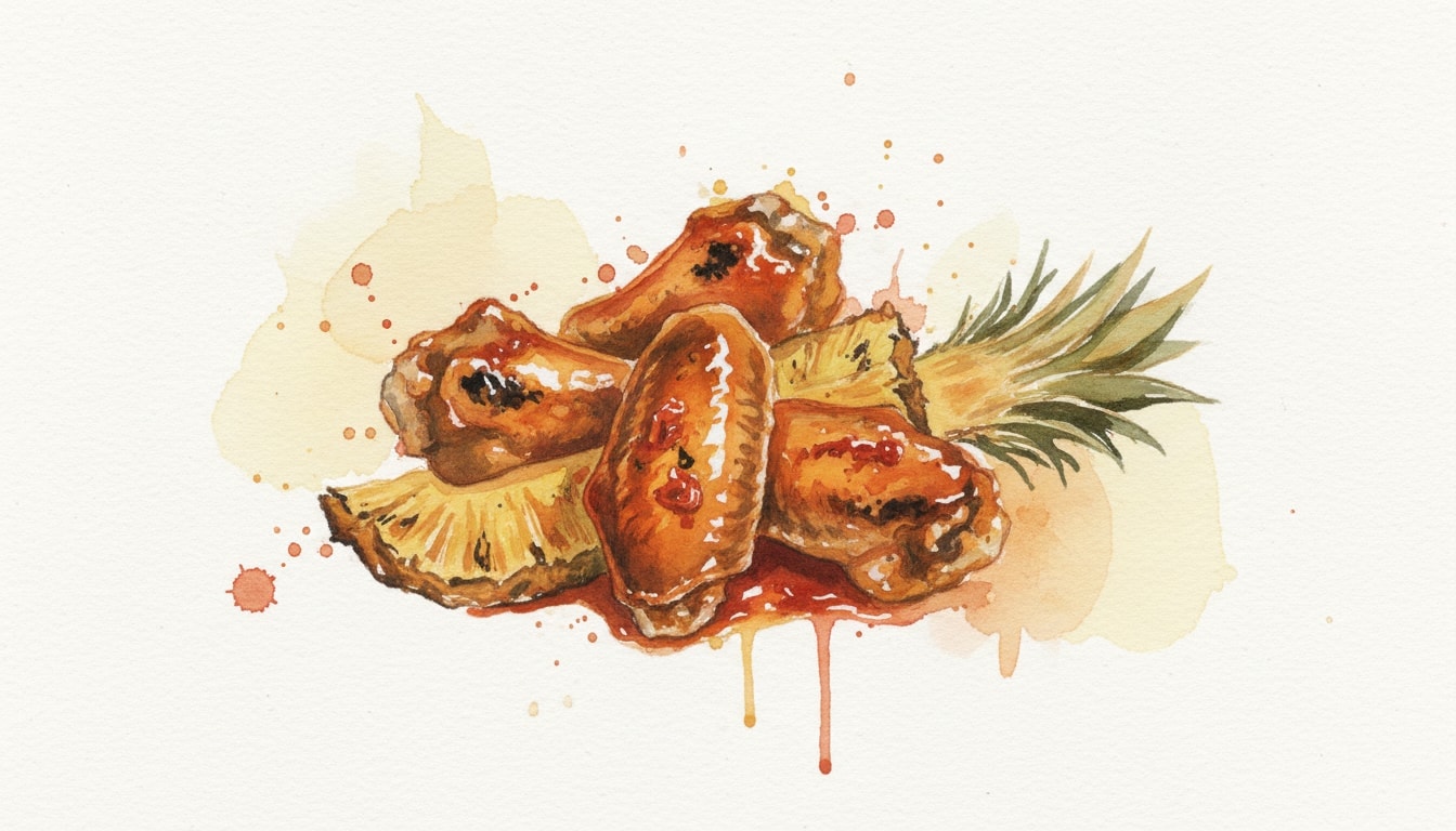 Charred Pineapple & Scotch Bonnet Glazed Wings