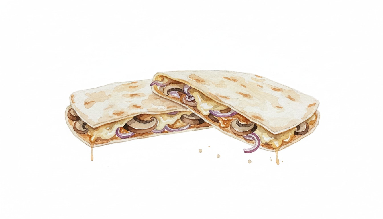 Cheesy Wild Mushroom & Sweet Onion Quesadillas