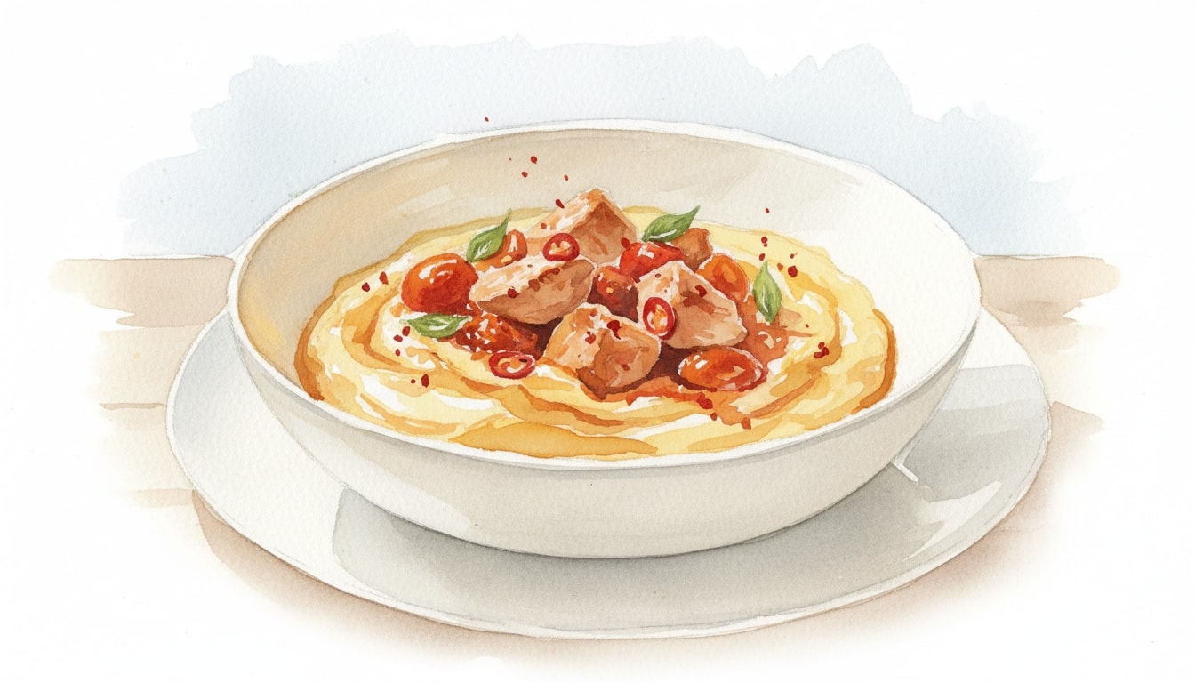 Chicken all'Arrabbiata with Creamy Polenta
