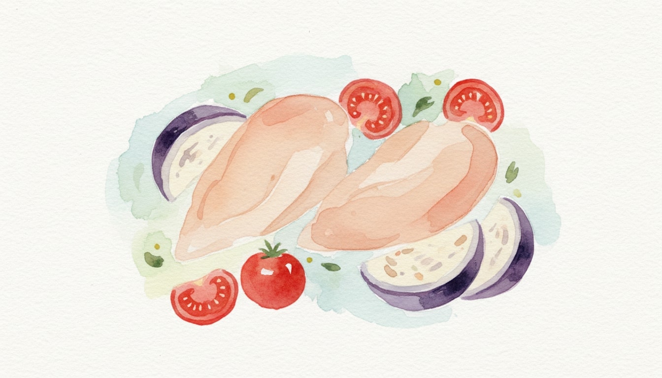 Chicken Breasts with Tomatoes and Eggplant