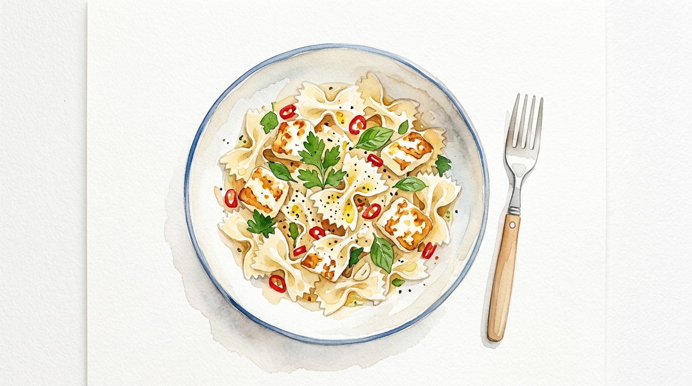 Chili and Herb Halloumi Pasta