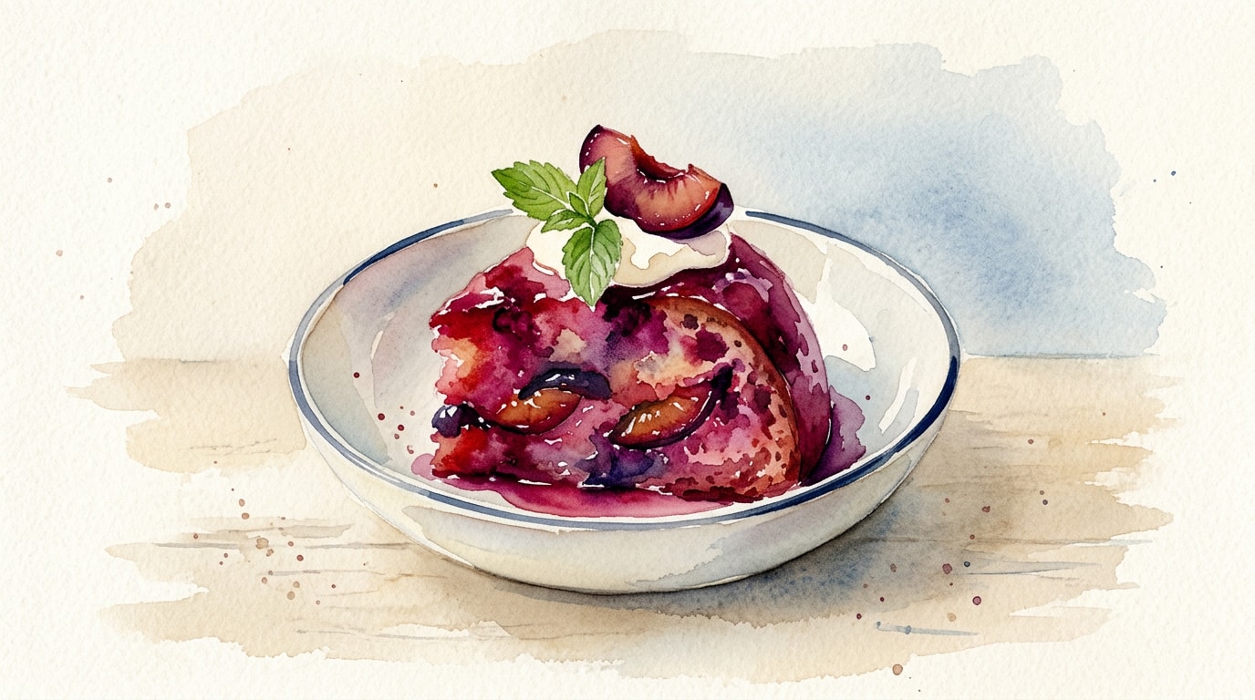 Chilled Plum Summer Pudding