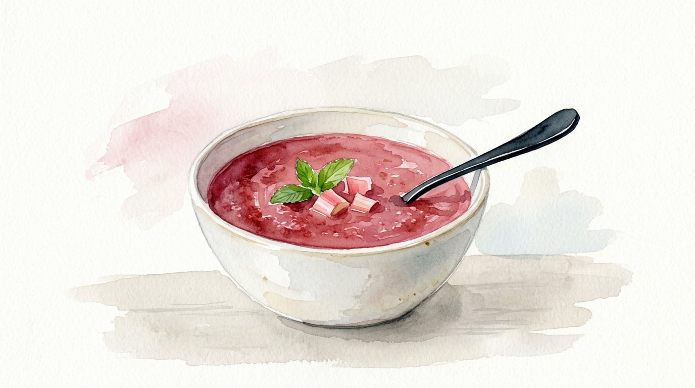 Chilled Rhubarb and Red Wine Soup
