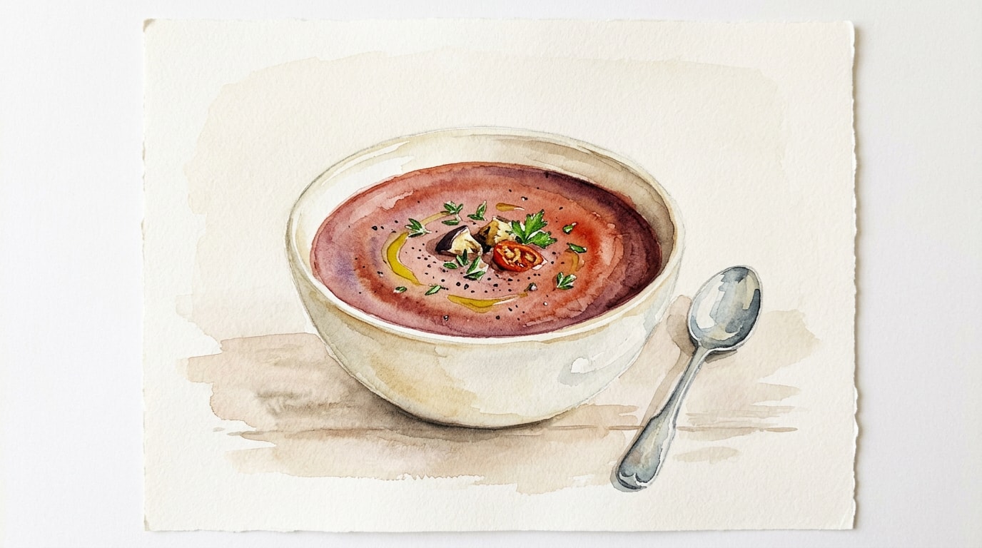 Chilled Roasted Eggplant And Tomato Bisque