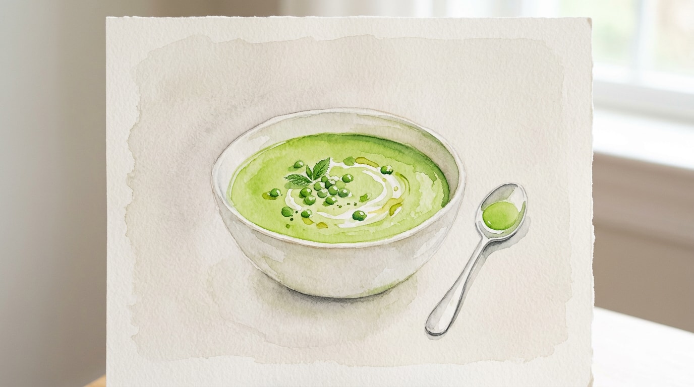 Chilled Sweet Pea and Butter Lettuce Soup