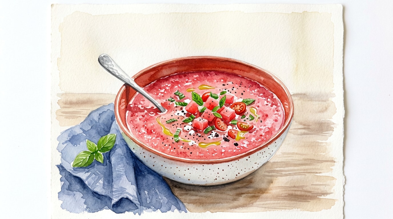 Chilled Watermelon Tomato Gazpacho