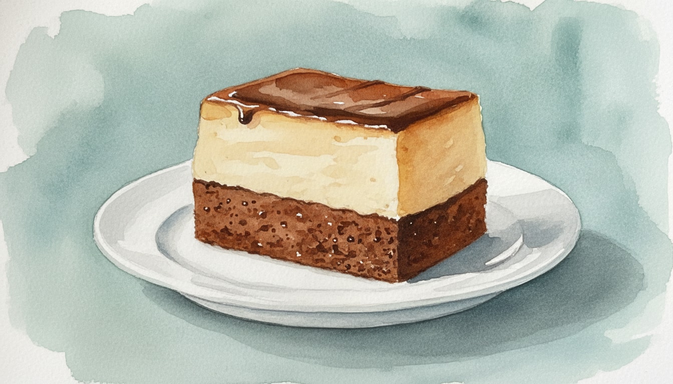 Chocolate Vanilla Impossible Cake