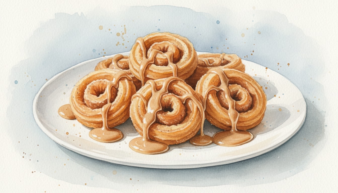 Churro Scrolls with Dulce de Leche