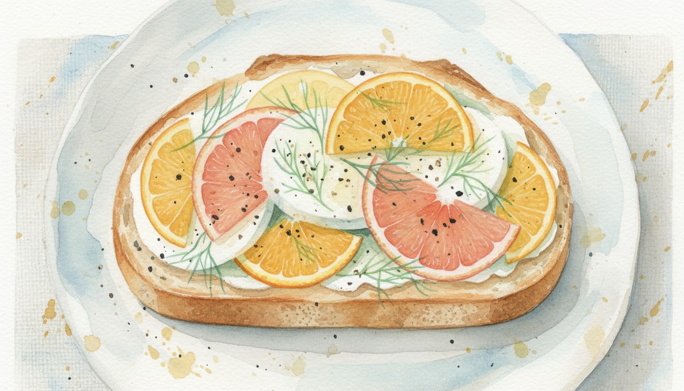 Citrus-Fennel Mozzarella Tartine