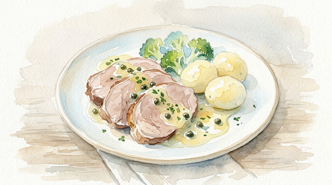 Classic Boiled Leg of Lamb with Lemon-Caper Sauce