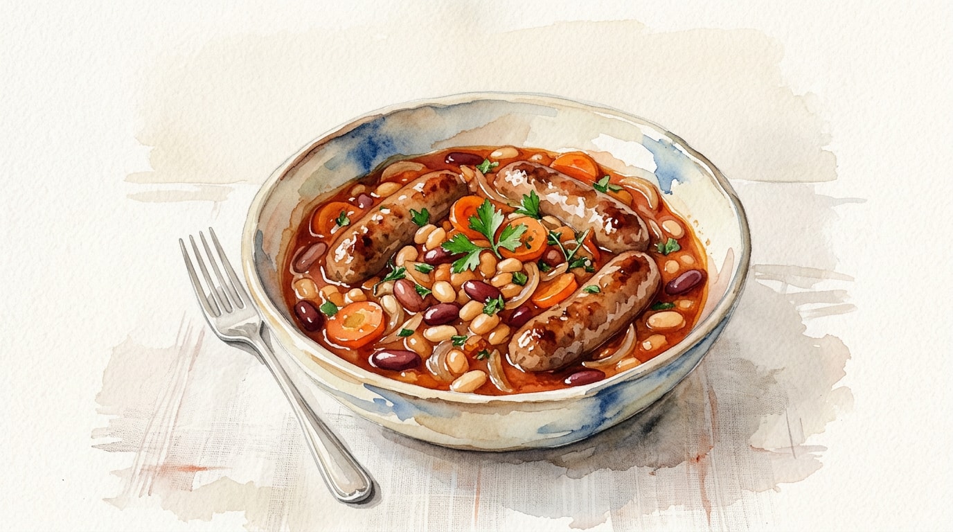 Classic British Sausage and Bean Casserole